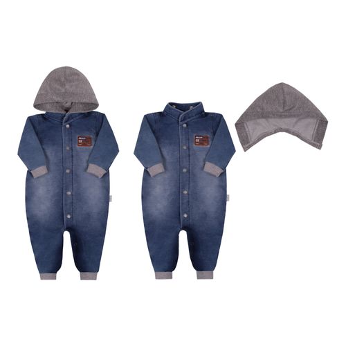 Macacao Longo Baby Inverno Masculino Jeans Grupoparaiso